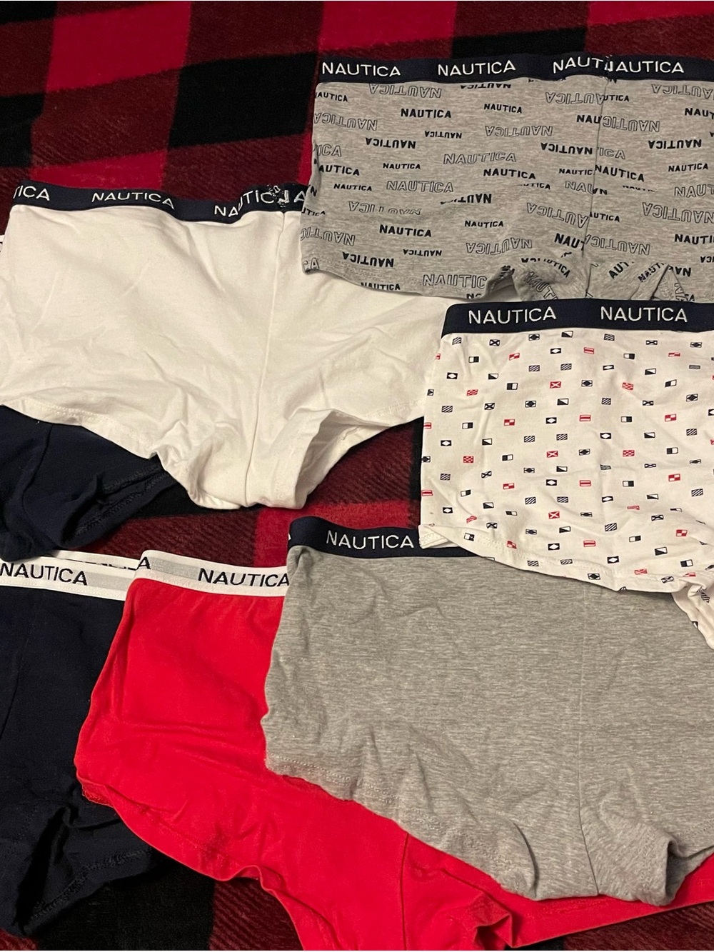 Nautica Women’s Boxer Brief 7-Pack — Navy, White, Gray, Red, Patterned